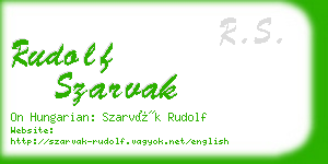 rudolf szarvak business card